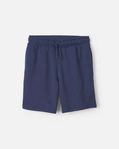 boys french terry active shorts - navy blue
