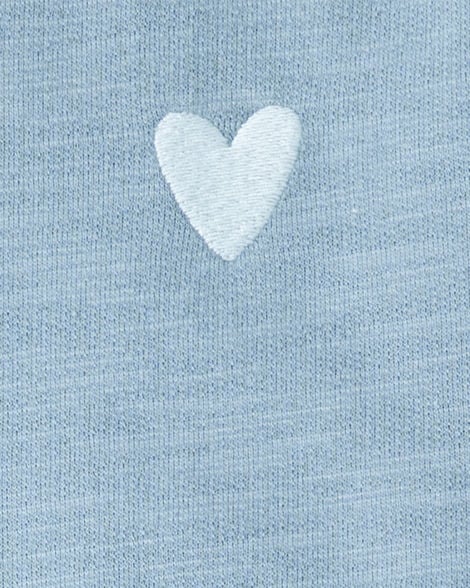 Product image 3 of Toddler Girl Heart Cotton Long-Sleeve Cardigan Sweater - Blue