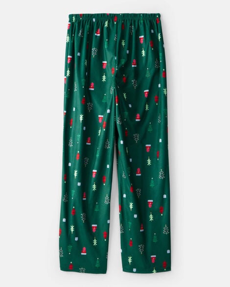 Kid Beige Santa Milk & Cookies Long-Sleeve Loose Fit 2-Piece Pajamas - White