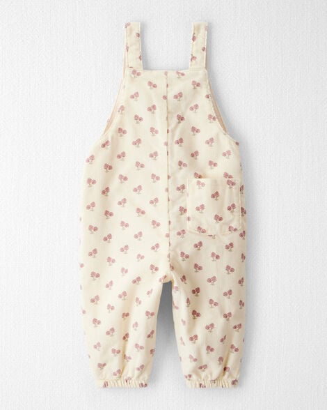 Baby Girl Organic Cotton Corduroy Overalls in Garden Bloom Print