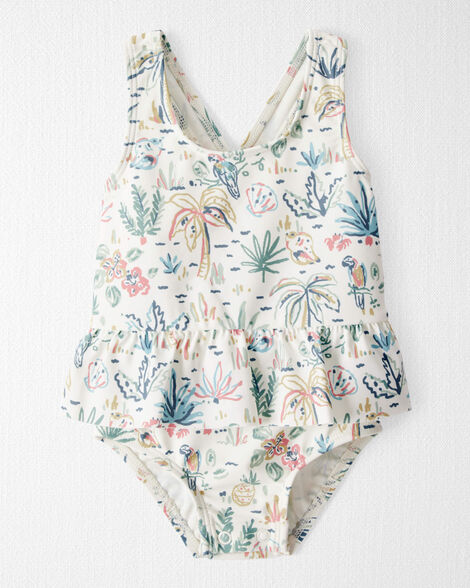 Baby Girl Recycled Swimsuit in Tropical Paradise