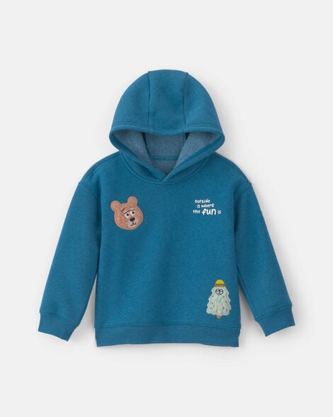 toddler boy outdoorsy fleece hoodie - blue
