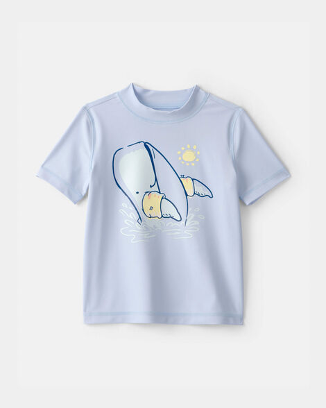 toddler boy whale short-sleeve rashguard - blue