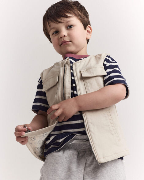 Toddler Zip-Up Vest - Khaki