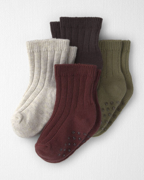 Baby 4-Pack No-Slip Ankle Socks Made with Organic Cotton