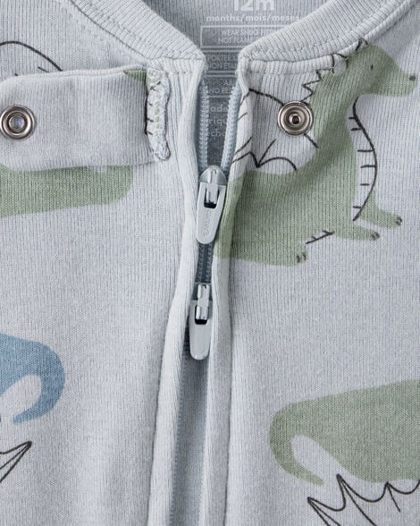 Baby 1-Piece Car Print 100% Snug Fit Cotton Footie Pajamas - Ivory