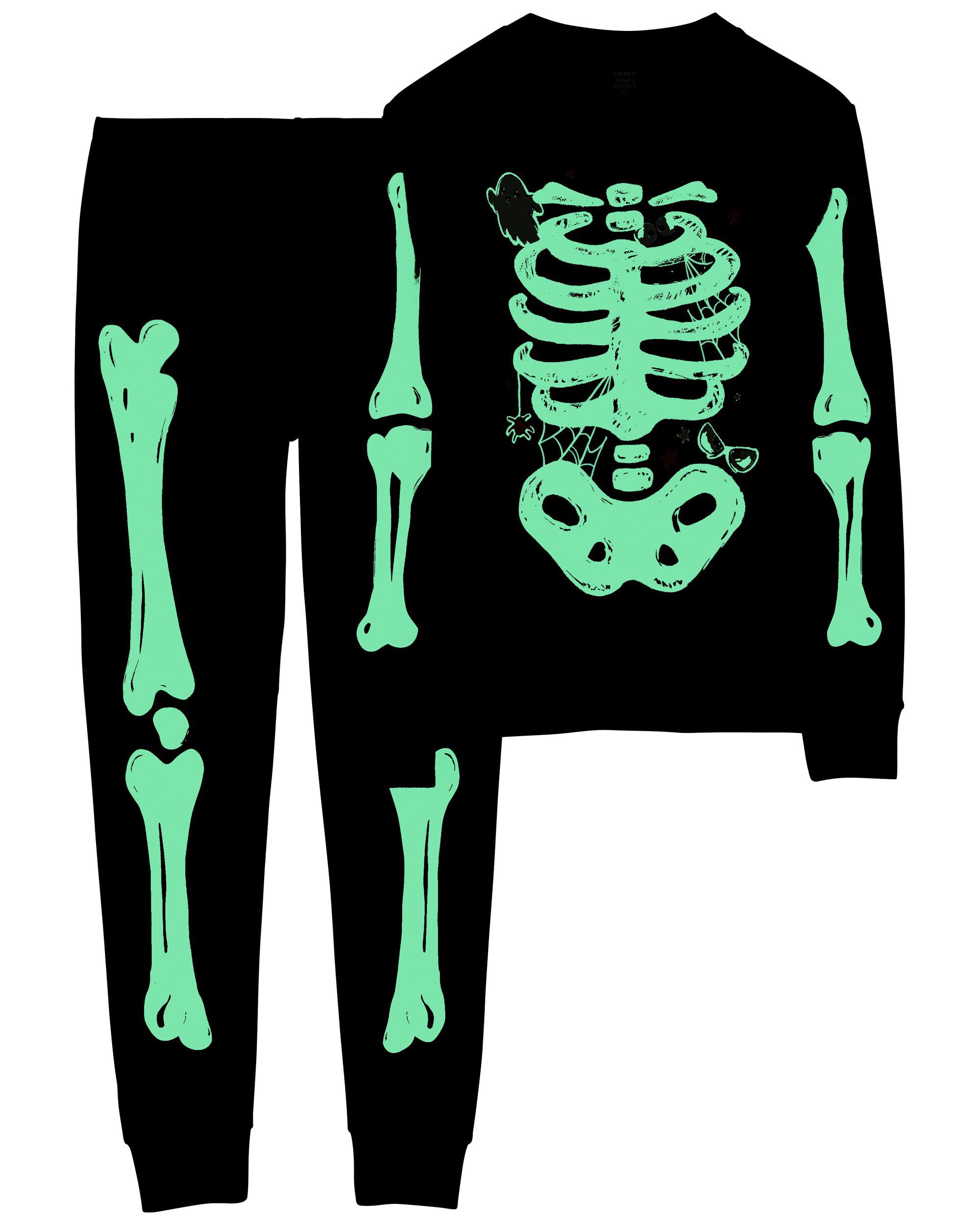 Adult 2 Piece Glow Halloween Skeleton 100 Cotton Pajamas Carter s Carter s