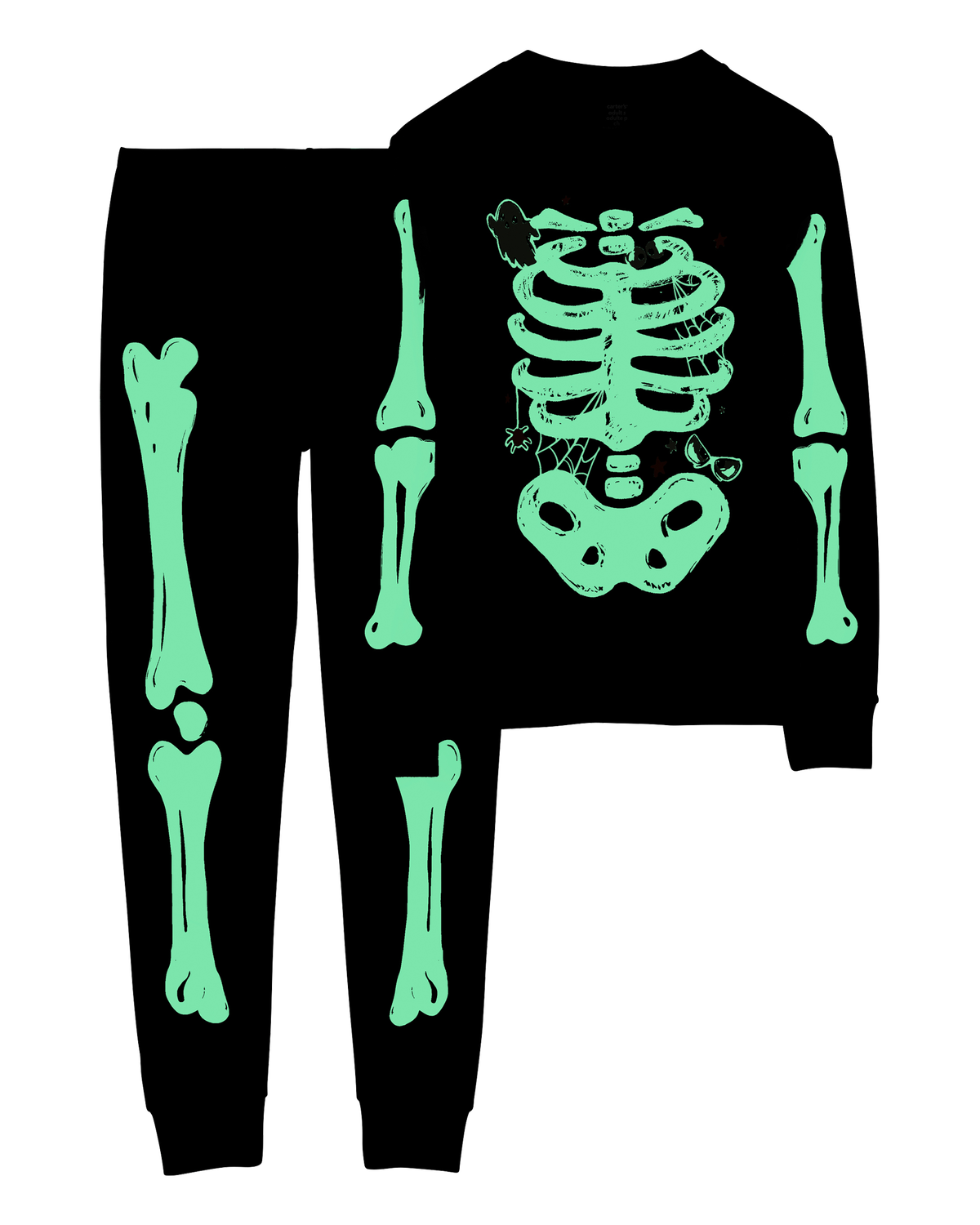 Adult 2 Piece Glow Halloween Skeleton 100 Cotton Pajamas Carter s Carter s