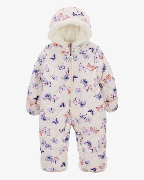Puffer Snowsuit Carters Baby Girl Snowsuit Baby Butterfly Print