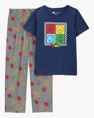 Product image 1 of Kid Super Mario Bros™ Loose Fit 2-Piece Pajamas