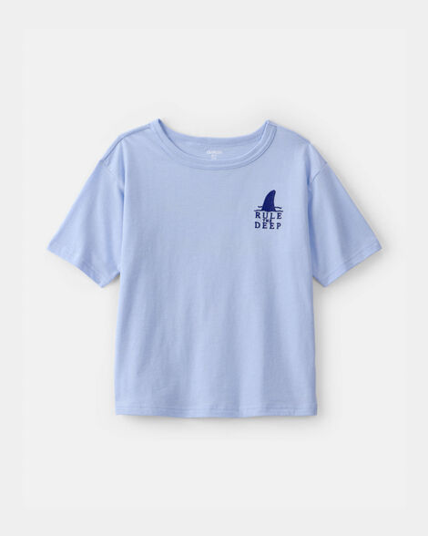 Boys Shark Ocean Life Graphic Tee - Blue