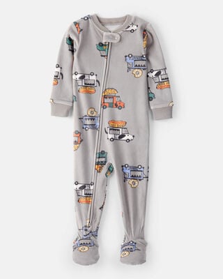 Toddler Boy Dinosaur DreamPlush Snug Fit Long-Sleeve 1-Piece Pajamas - Tan