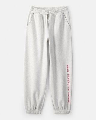 Girls Main Character Energy Quarter-Zip Pullover Sweatshirt - Grey