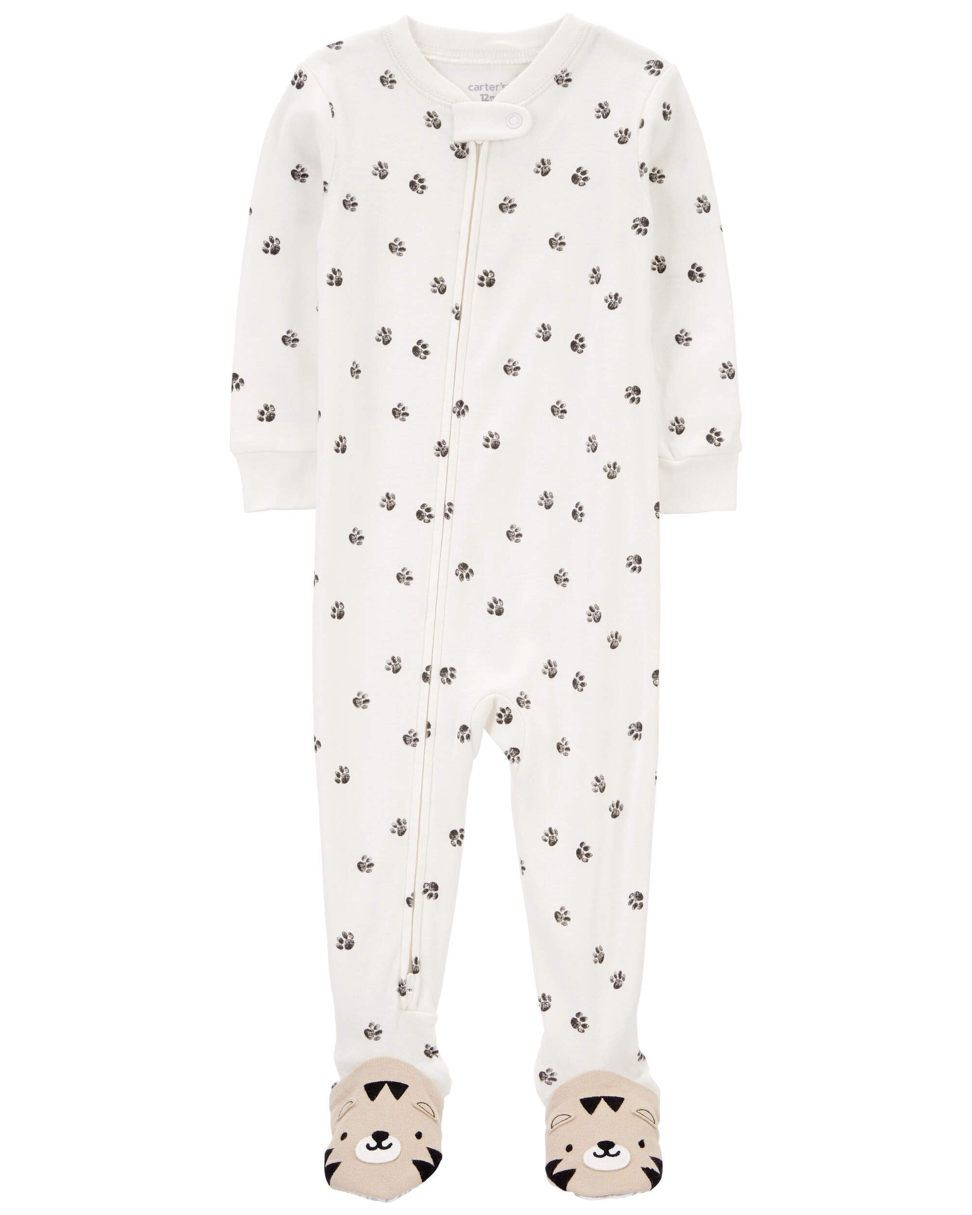 Toddler 1 Piece Tiger Paw 100 Snug Fit Cotton Footie Pajamas Carter s Carter s