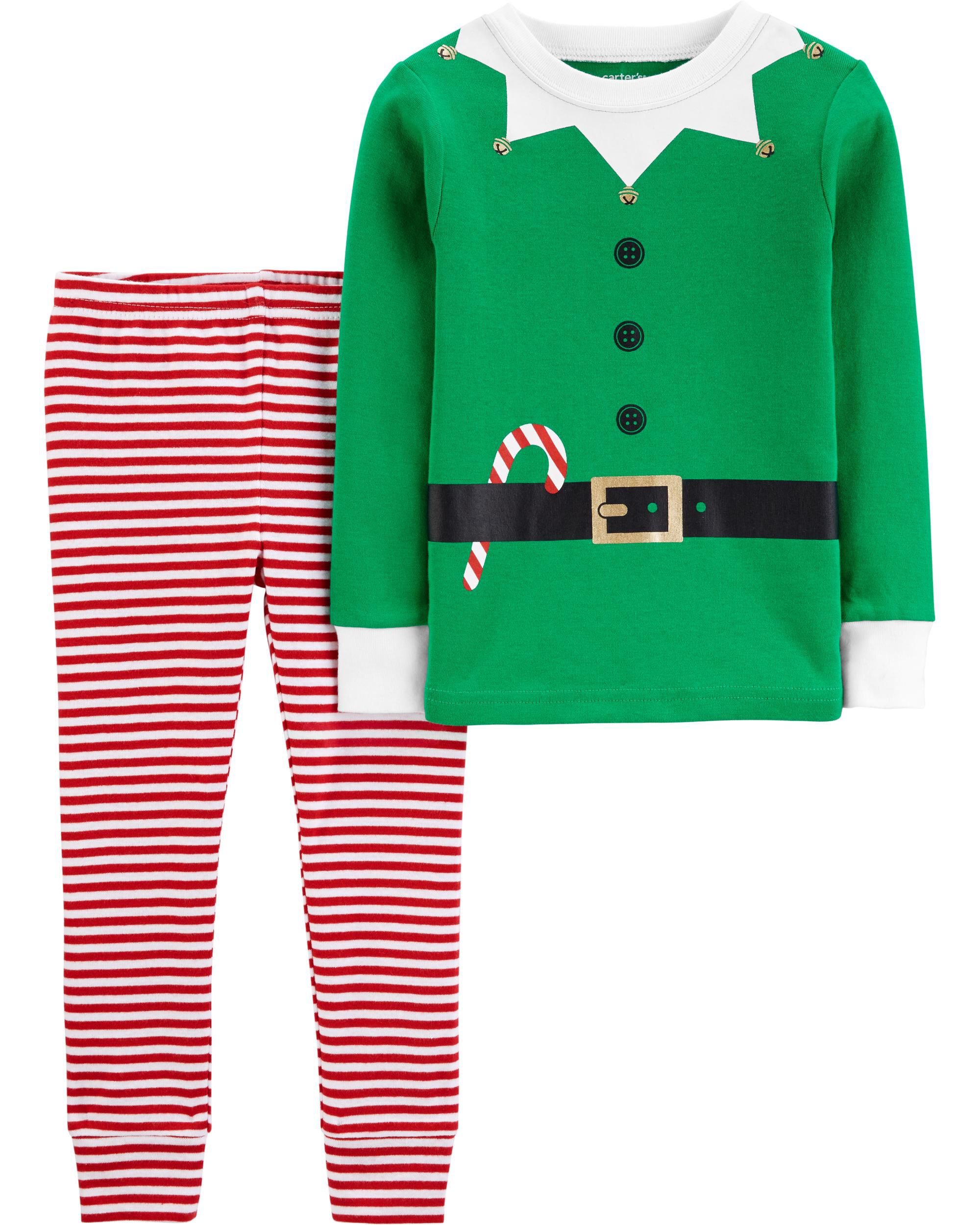 2-Piece Elf Suit Snug Fit Cotton PJs 