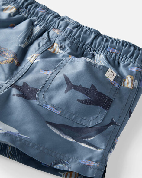 Product image 3 of Toddler Boy Recycled Ocean-Print Swim Trunks