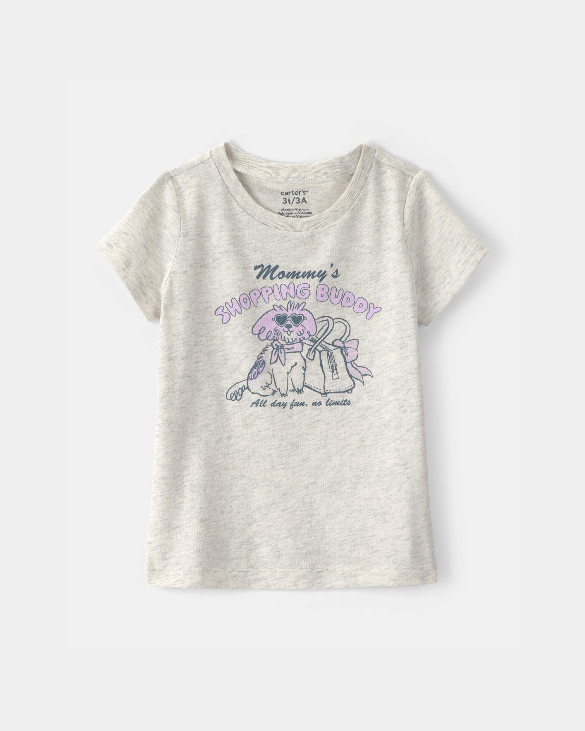Carters toddler girl mommys shopping buddy graphic tee 2T Grey 6$