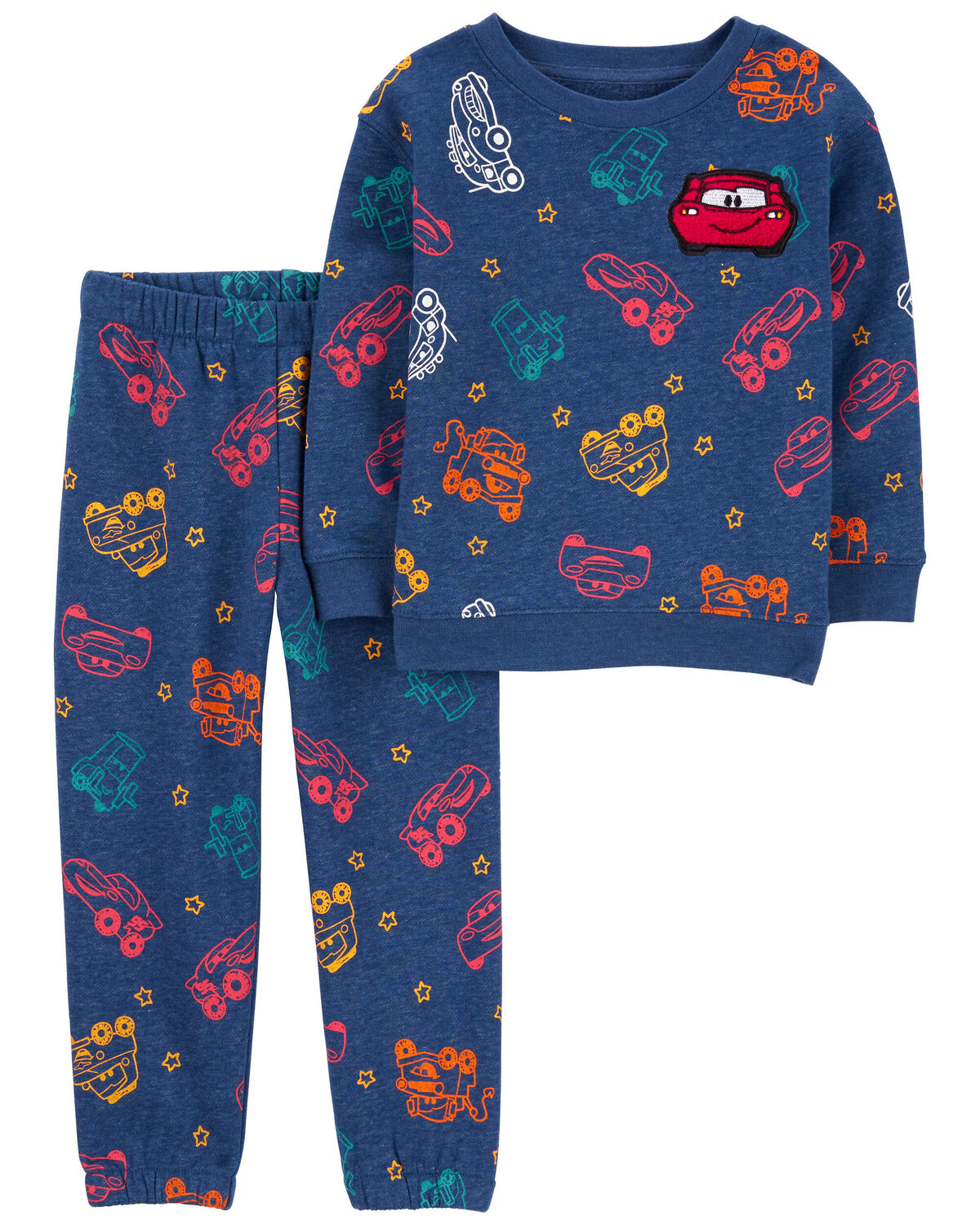 Newborn Summer Cartoon Car Print 3-Piece Baby Set – Soft Cotton Shirt, Pants & Cap main image 1