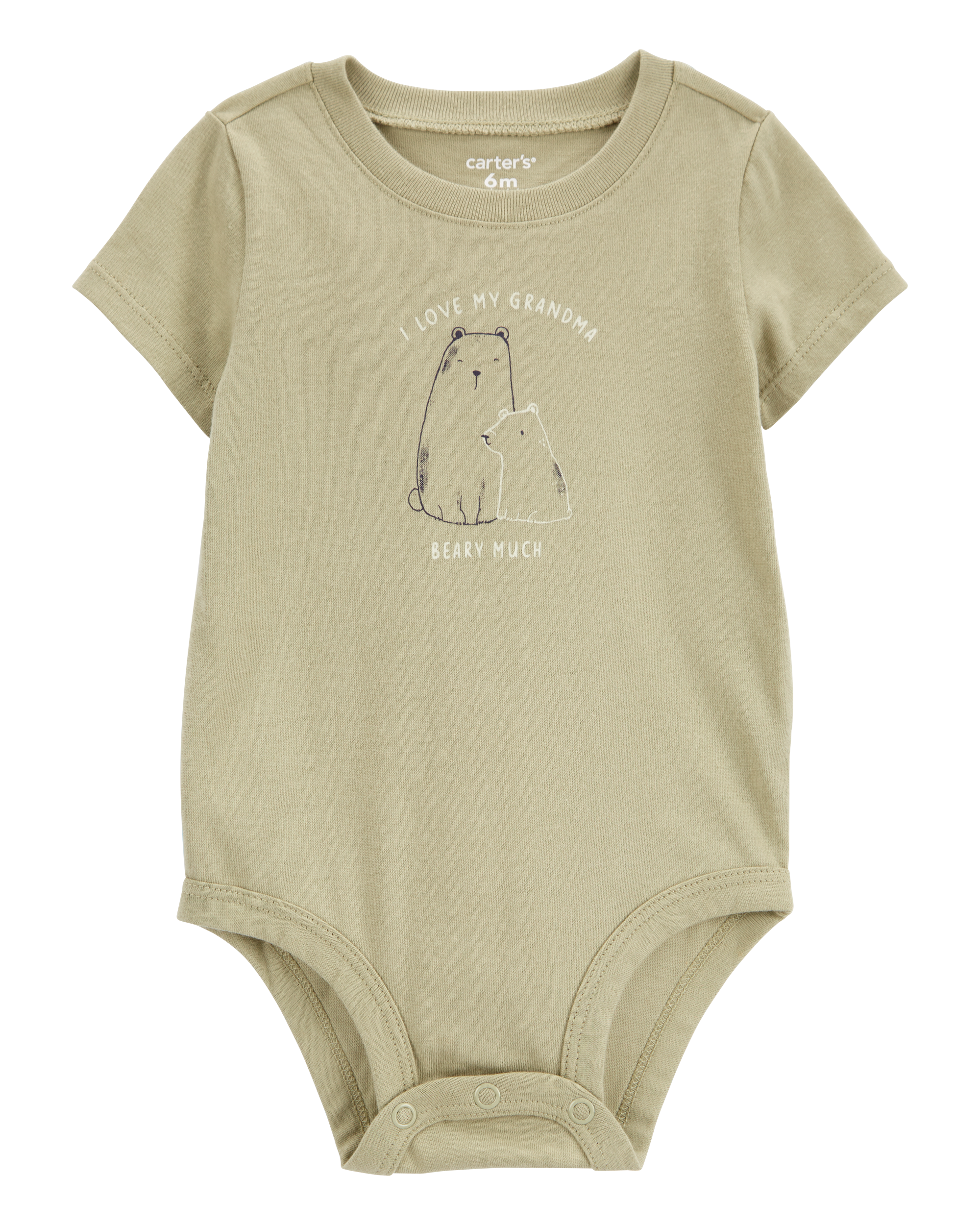 Baby Grandma Short-Sleeve Bodysuit - Olive