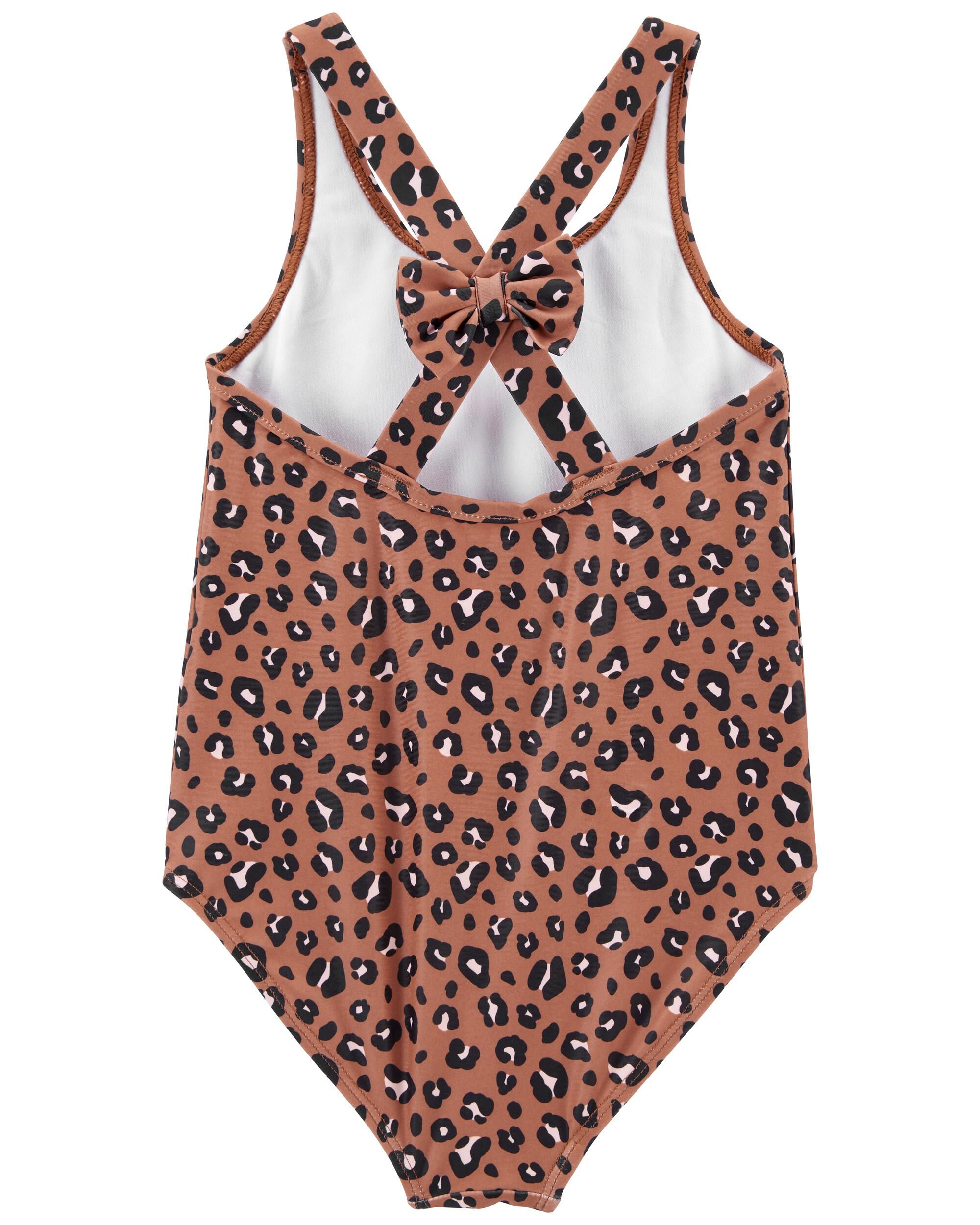 leopard 1 piece bathing suit