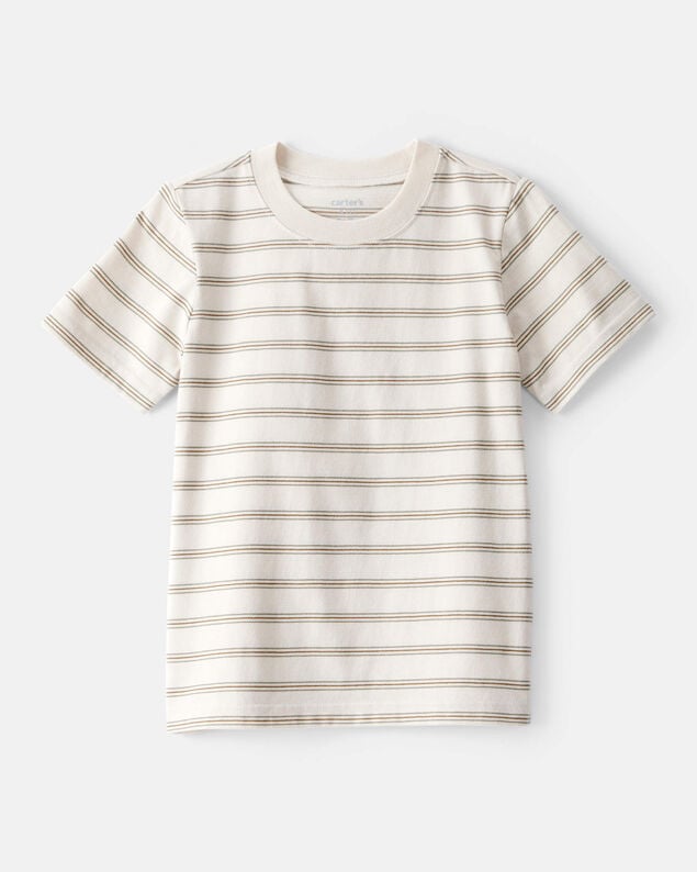 Product image 1 of Toddler Boy Striped Short-Sleeve Pocket Tee - Tan