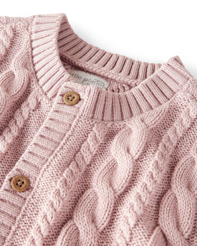 Product image 2 of Baby Girl Organic Cotton Cable Knit Cardigan