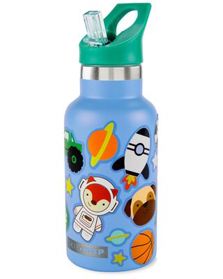 Product image 2 of Stainless Steel Canteen Bottle With Stickers - Blue