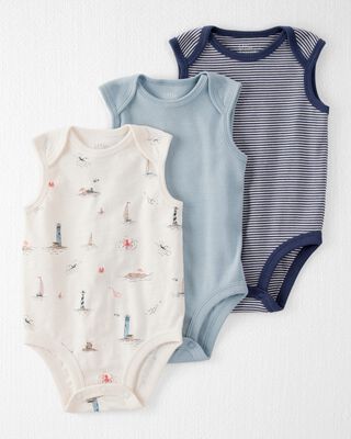 Product image 1 of Baby 3-Pack Organic Cotton Rib Bodysuits