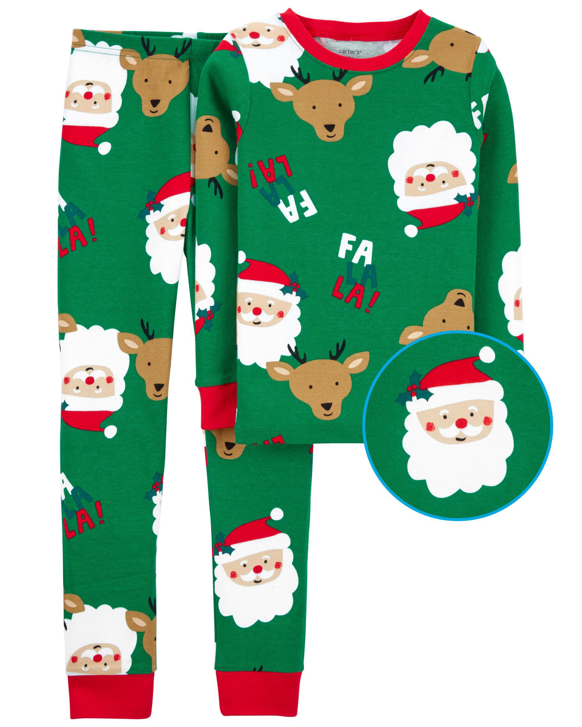 4P Carters Infant & Toddler Girls Santa's Nice List Christmas Holiday Pajamas 3T 