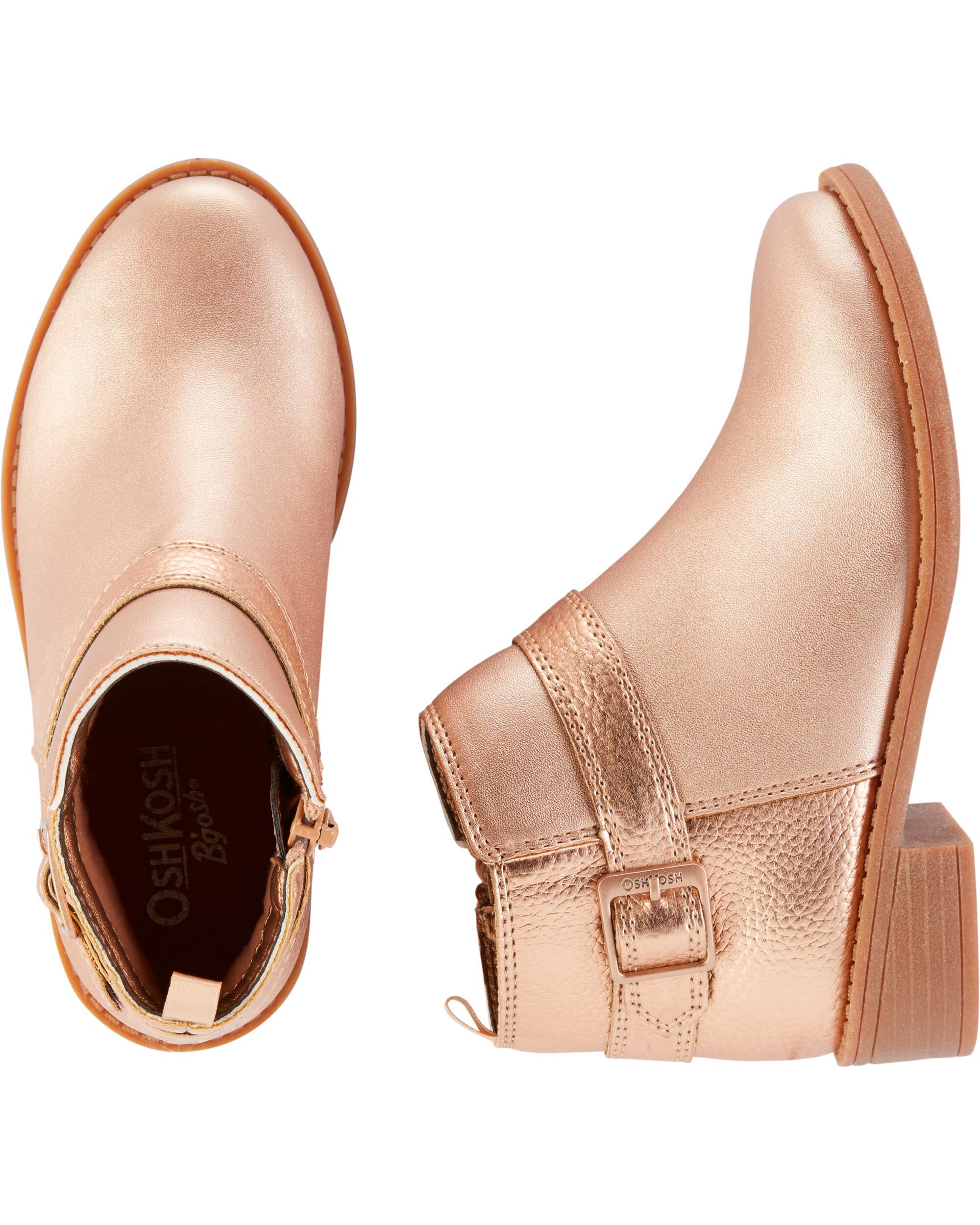 rose gold ankle booties
