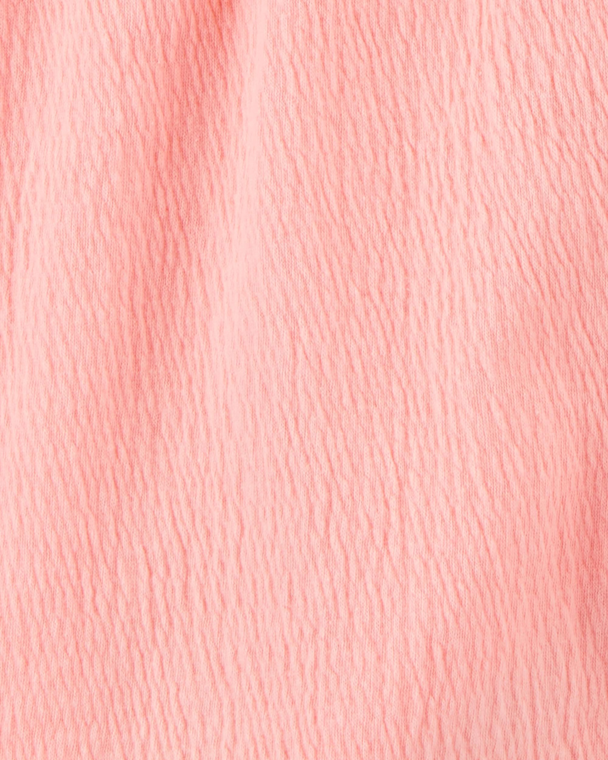 Kid 2-Piece Crinkle Jersey Tank & Short Set - Coral