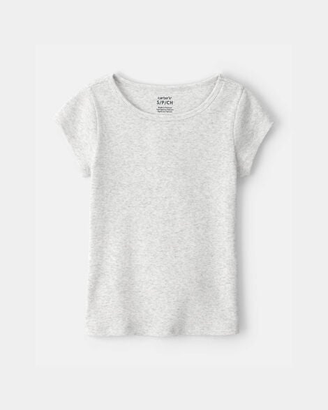 girls rib top - grey