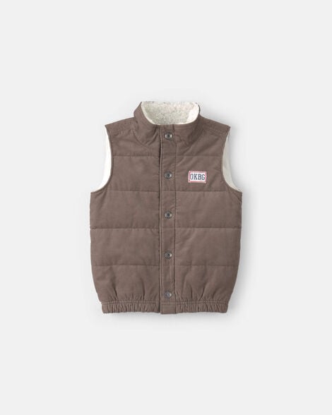 Toddler Boy Quilted Corduroy Vest - Brown