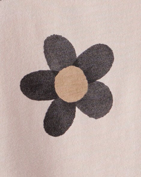 Product image 2 of Toddler Girl Flower Print Short-Sleeve Peplum Top - Tan