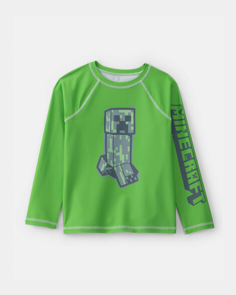 boys minecraft® rashguard - green