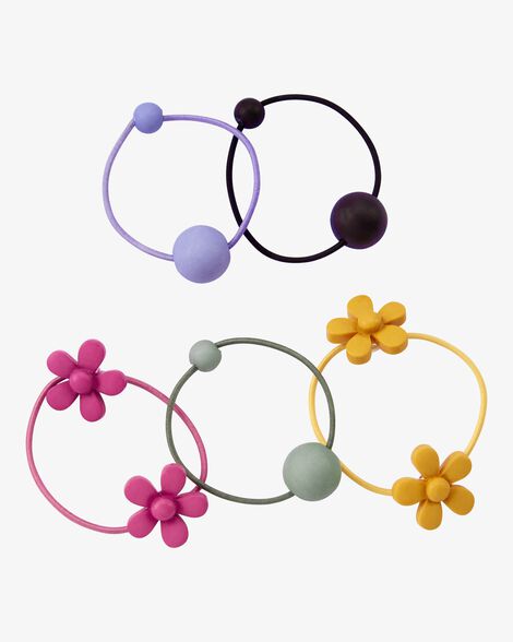 Product image 1 of 5-Pack Flower Hair Ties