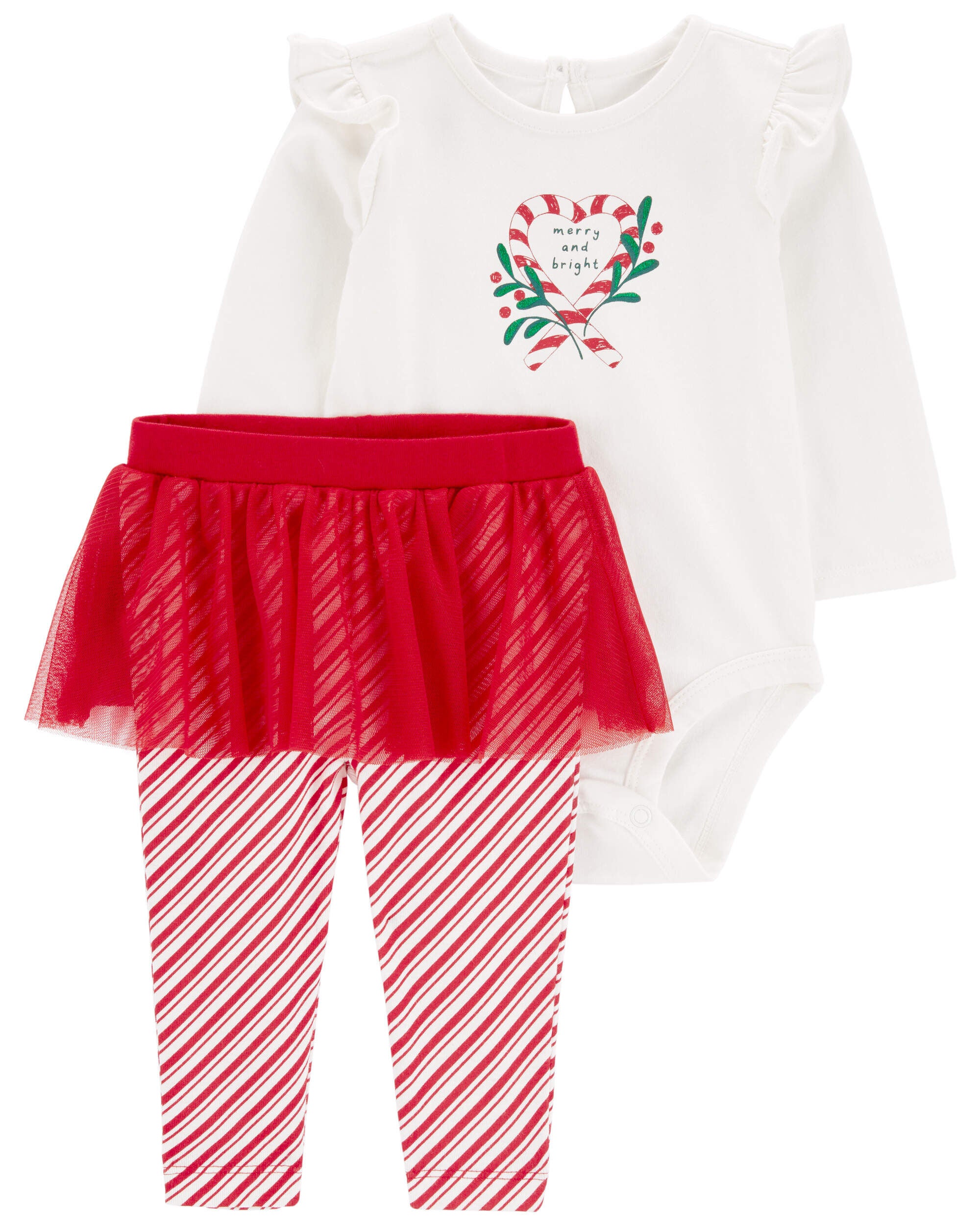Baby 2 Piece Christmas Bodysuit Tutu Pant Set
