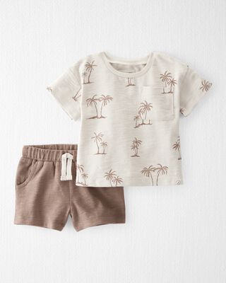 Product image 1 of Baby 2-Piece Palm Tree Print Set Made with Organic Cotton