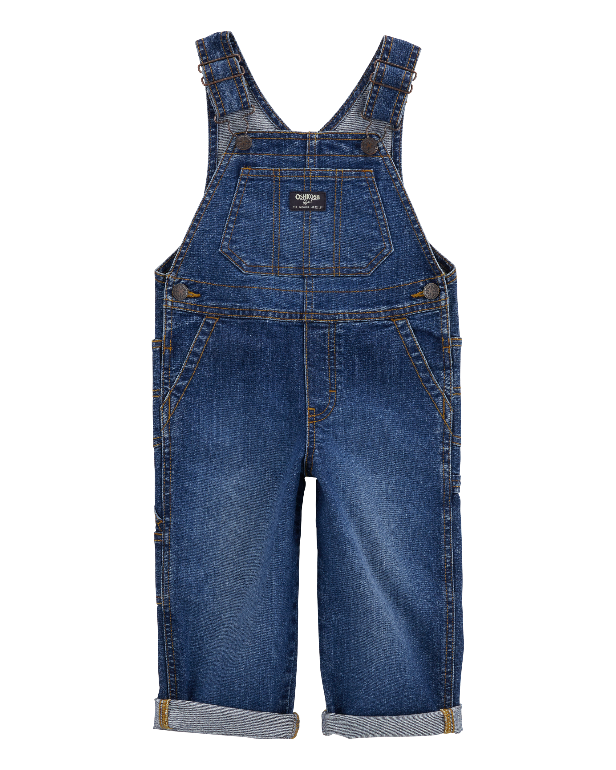Toddler Stretch Denim Overalls - Dark Wash