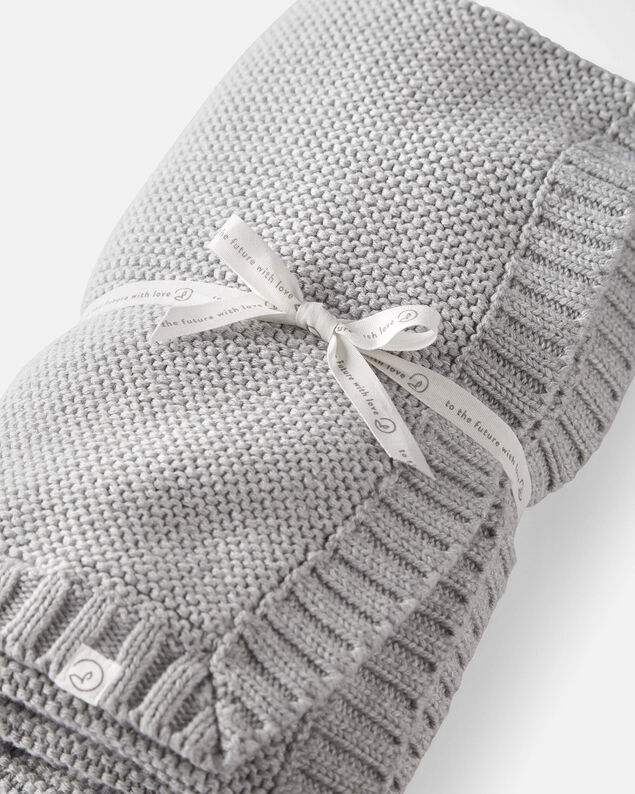 Product image 2 of Baby Organic Cotton Textured Knit Blanket in Gray