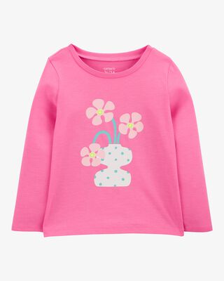 Product image 1 of Kid Flower Cotton Blend Graphic Tee