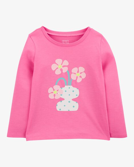 Product image 1 of Kid Flower Cotton Blend Graphic Tee