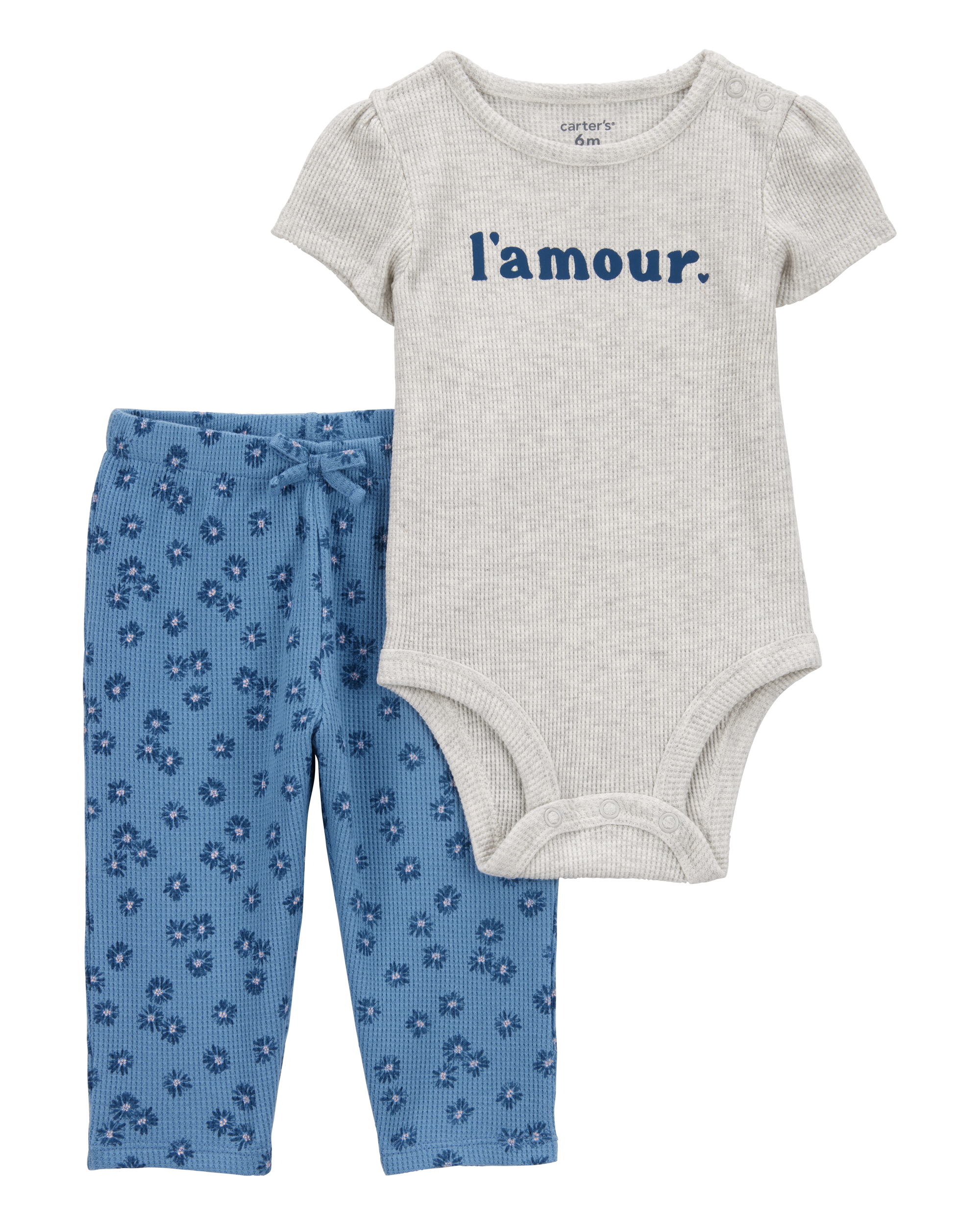 Baby 2-Piece L'Amour Short-Sleeve Bodysuit Pant Set