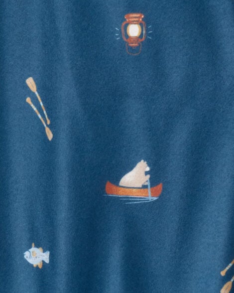 Toddler 2-Piece Camp Snooze Loose Fit Pajamas - Navy/White