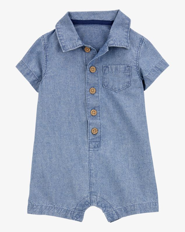 Product image 1 of Baby Chambray Polo Romper
