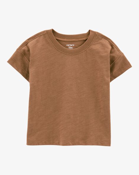  Product image 3 of Baby 2-Piece Short-Sleeve Tee & Striped Shortall Set - Brown