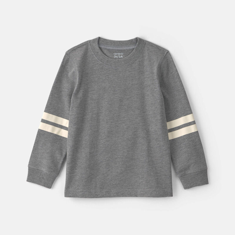 Toddler Boy Striped Long-Sleeve T-Shirt - Grey/Cream