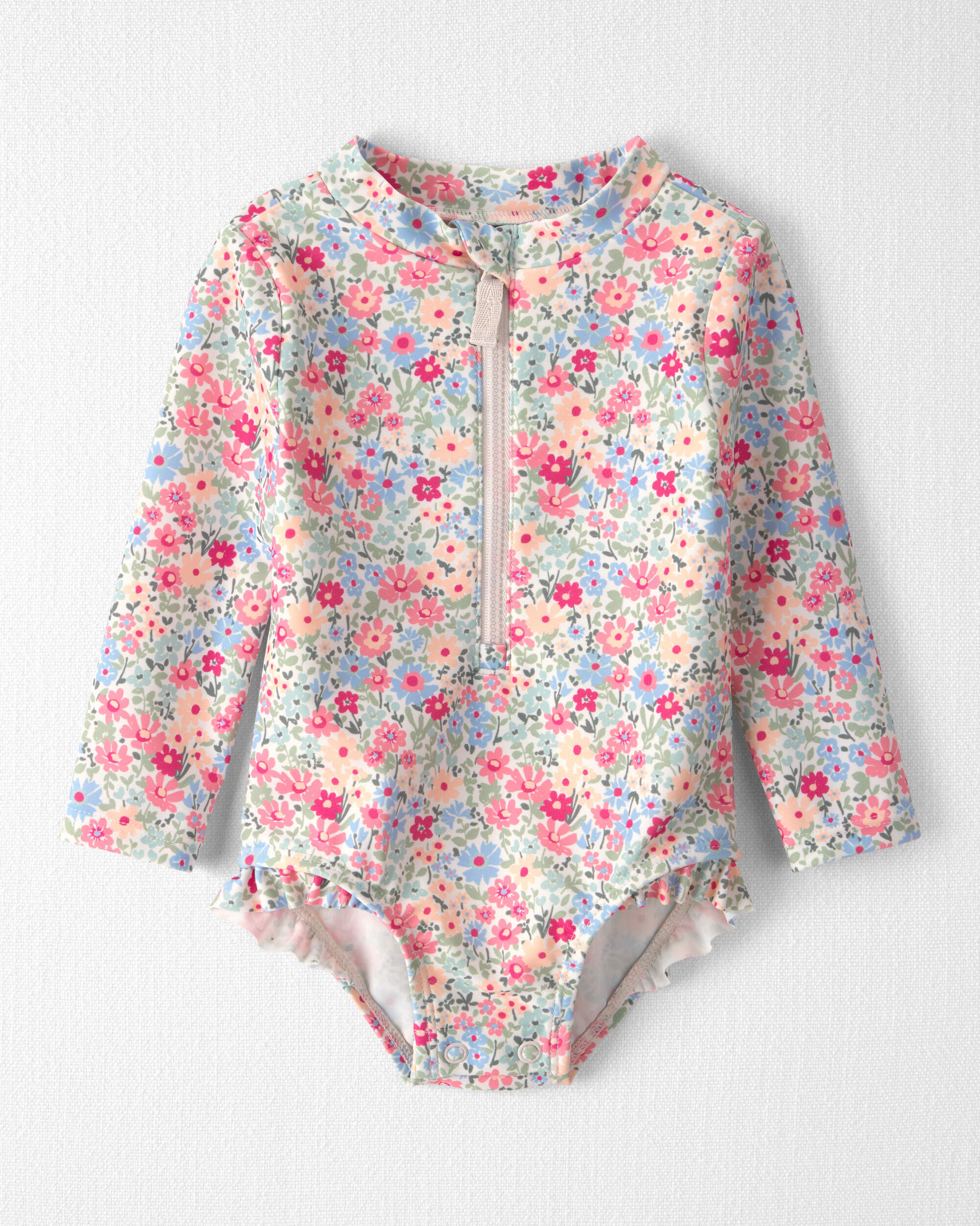 Little Planet Baby Girl Recycled Rashguard Swimsuit in Meadow Mix 12M Meadow Mix 23$
