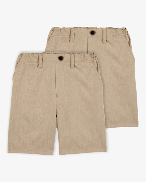  Product image 1 of Kid 2-Pack Active Pull-On Uniform Shorts - Khaki