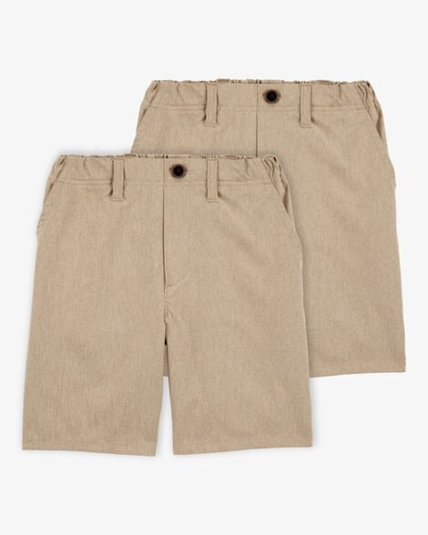 Product image 1 of Kid 2-Pack Active Pull-On Uniform Shorts - Khaki
